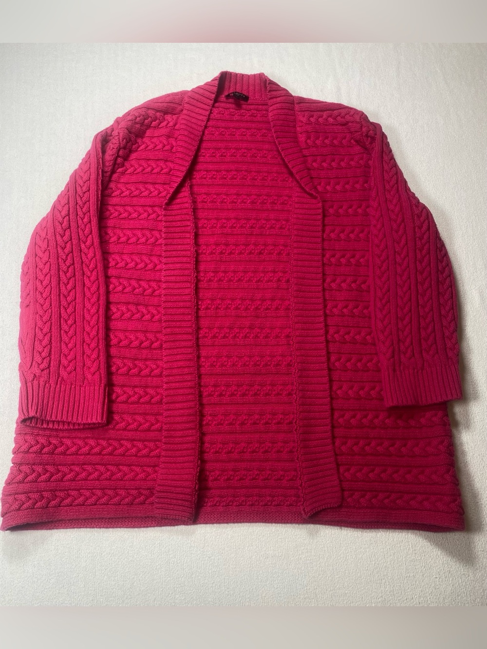 Talbots Cable Knit Open Cardigan size Large Petite